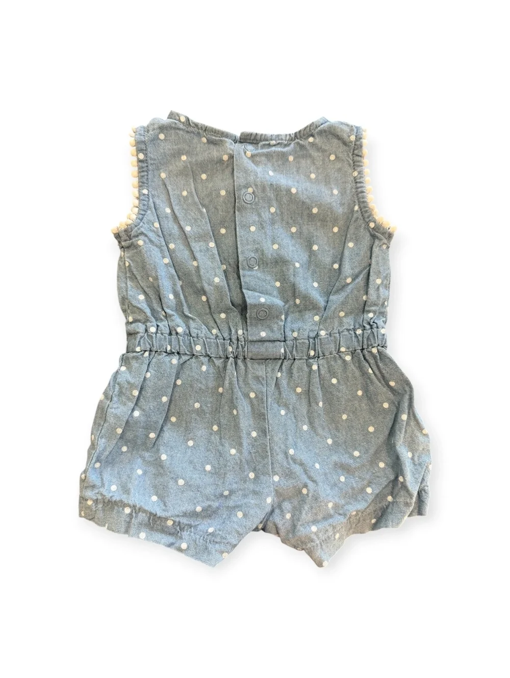 Carter's 3M Baby Girls Sleeveless Polka Dot Romper with Button and Snap Closures